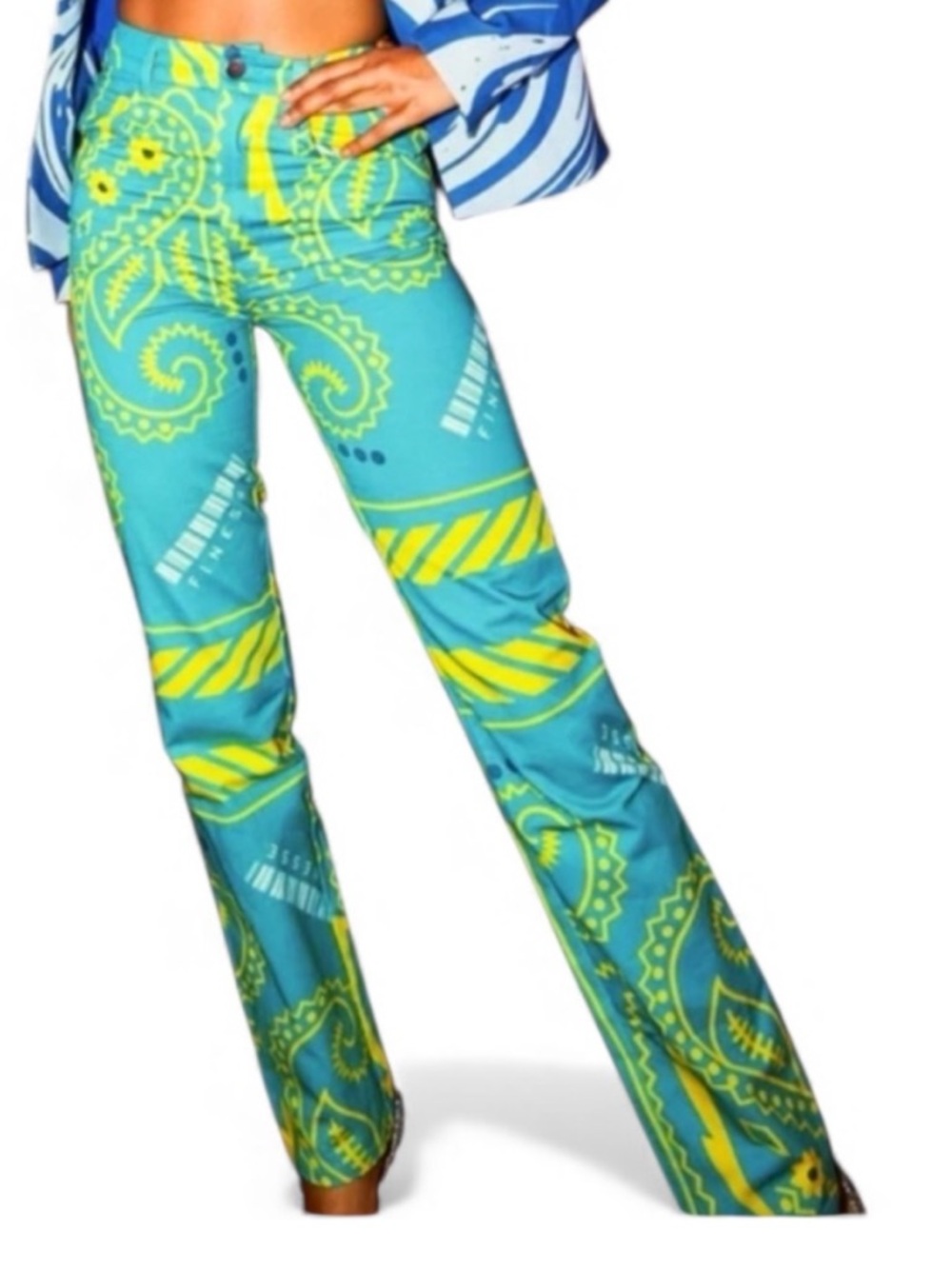NWT Finesse Bold Blair Printed Cotton Pants XS